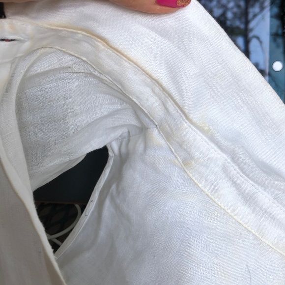 J.Jill no sleeve white linen button down - Picture 7 of 8